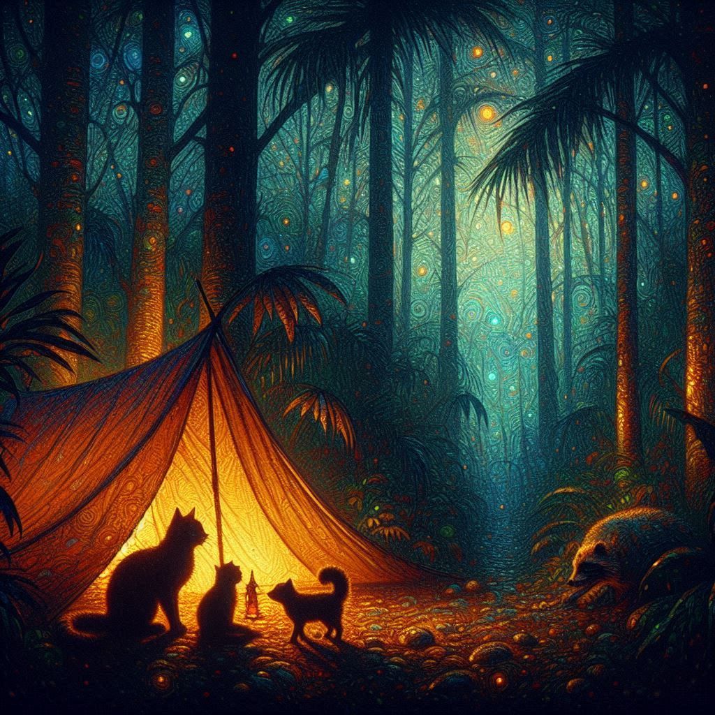 Camping in the jungle.