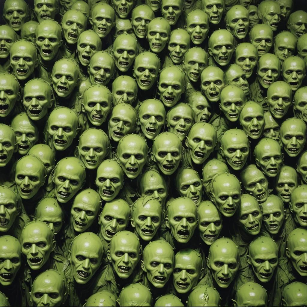 Horror/ #film/filmic; 
"Evil lime green+toxic dripping+dead ...