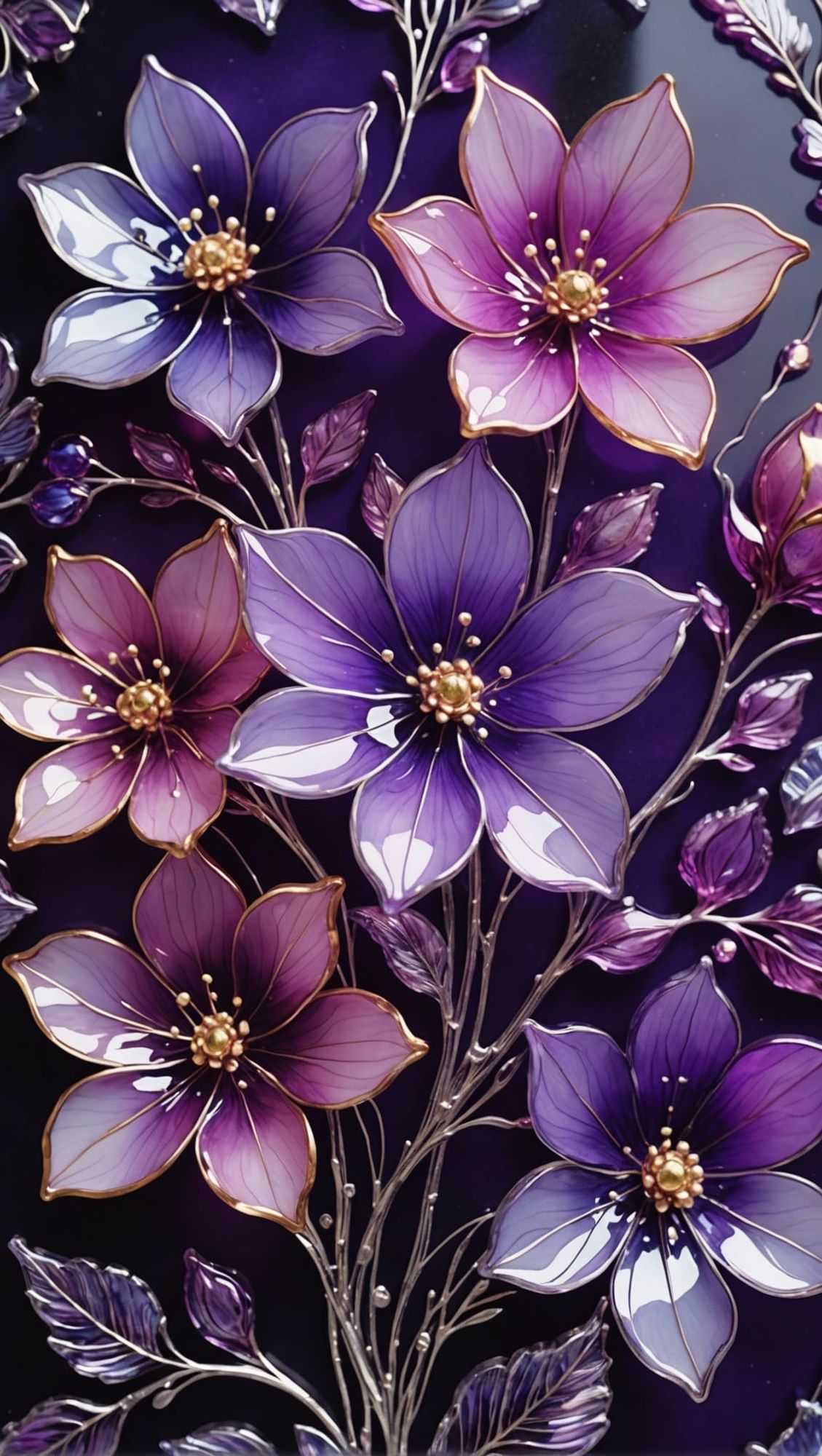 Bioluminescent glass flowers 