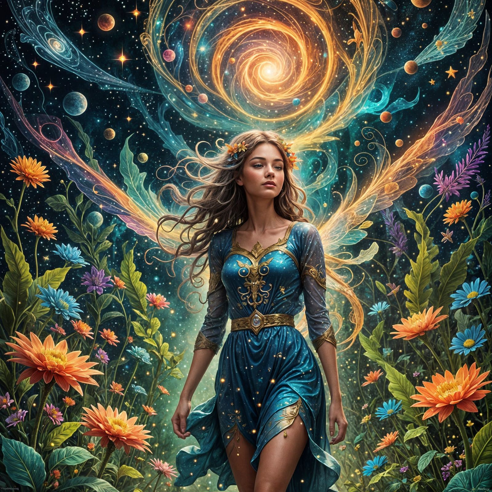 Mystical Fairy in Cosmic Garden