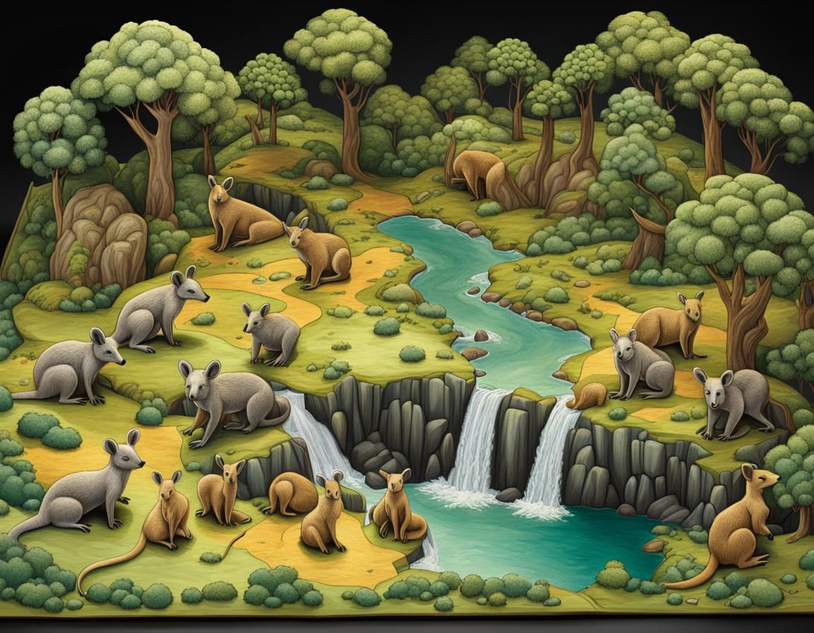 3D flora and fauna map of Australia #3