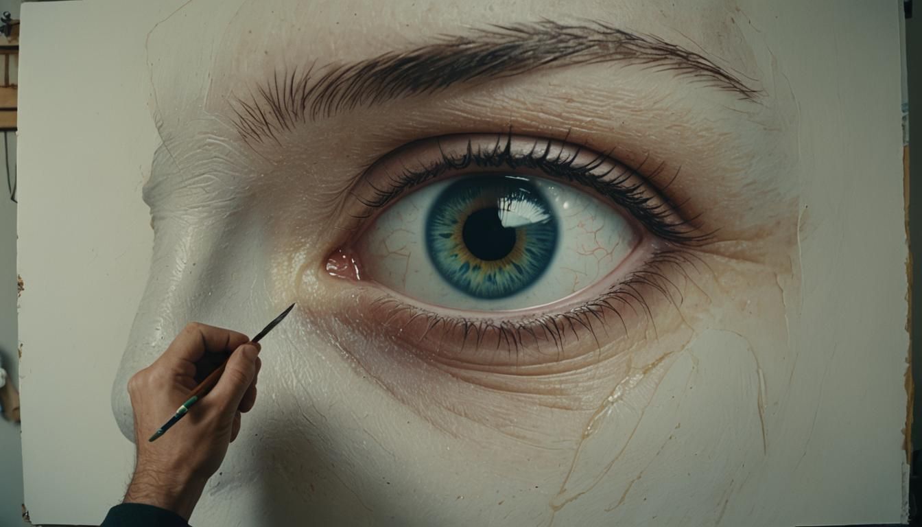 An Artist painting the human eye