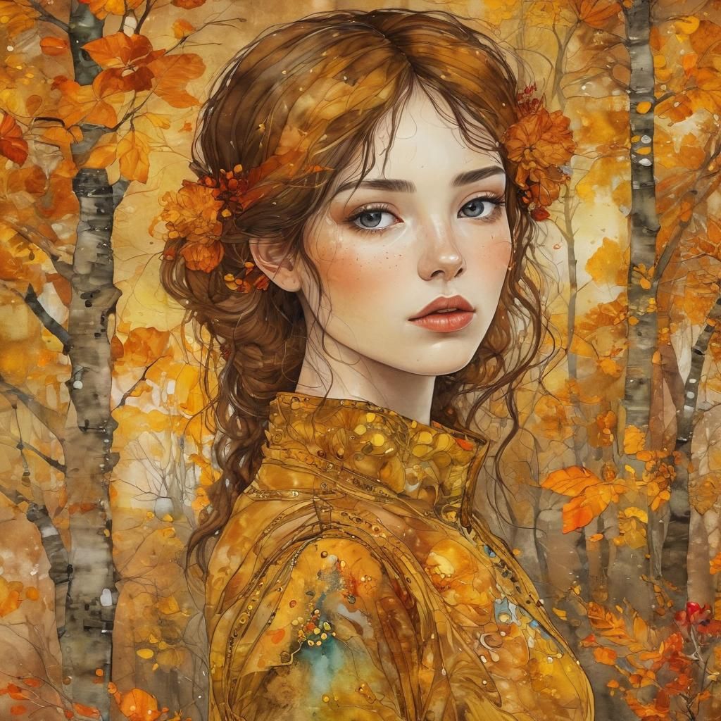 Golden Autumn. Inspired by Gustav Klimt