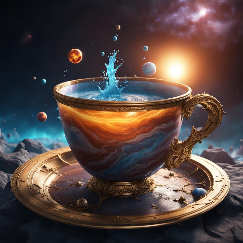 cup splash solar system mystical