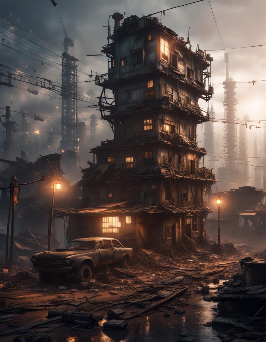 Postapocalyptic house AI Generated Artwork NightCafe Creator