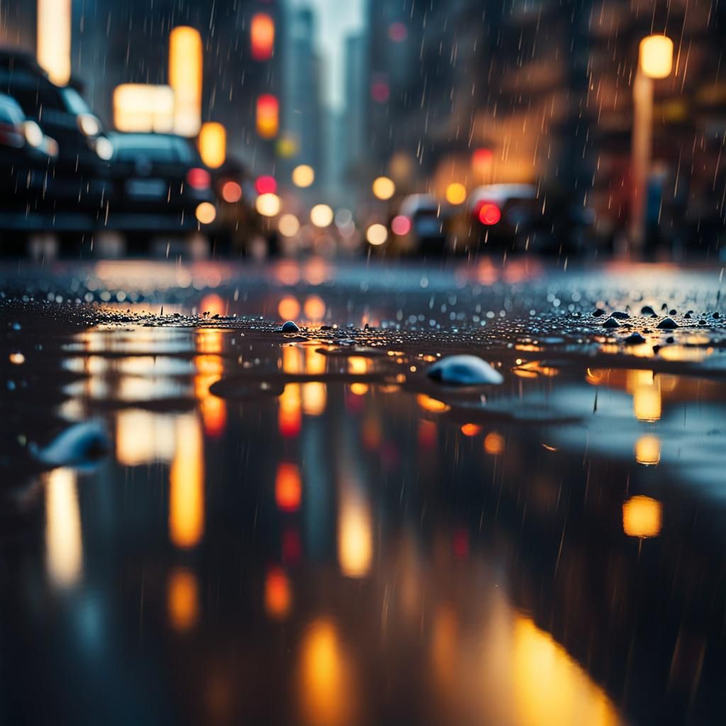 City rain - AI Generated Artwork - NightCafe Creator