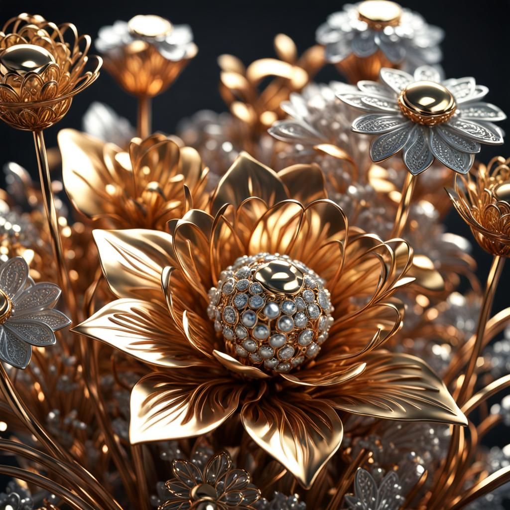 Gold and Silver Flowers