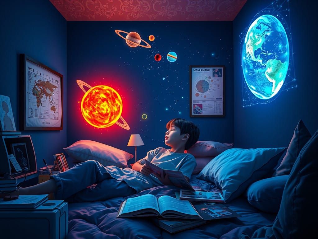 hologram solar system   by @fiercebearart