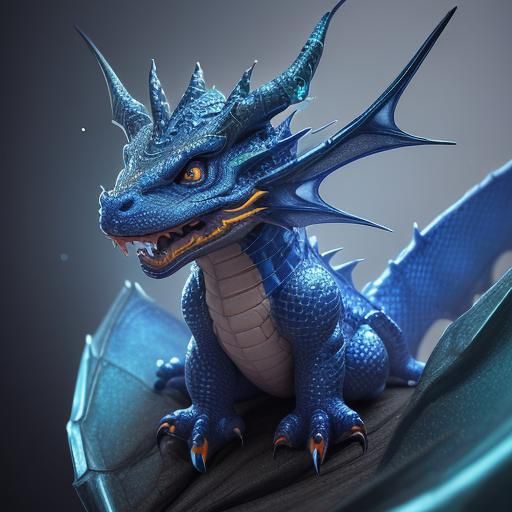 Cute chibi dragon《SDXL 1.0》ultradetailed, intricate, super s...