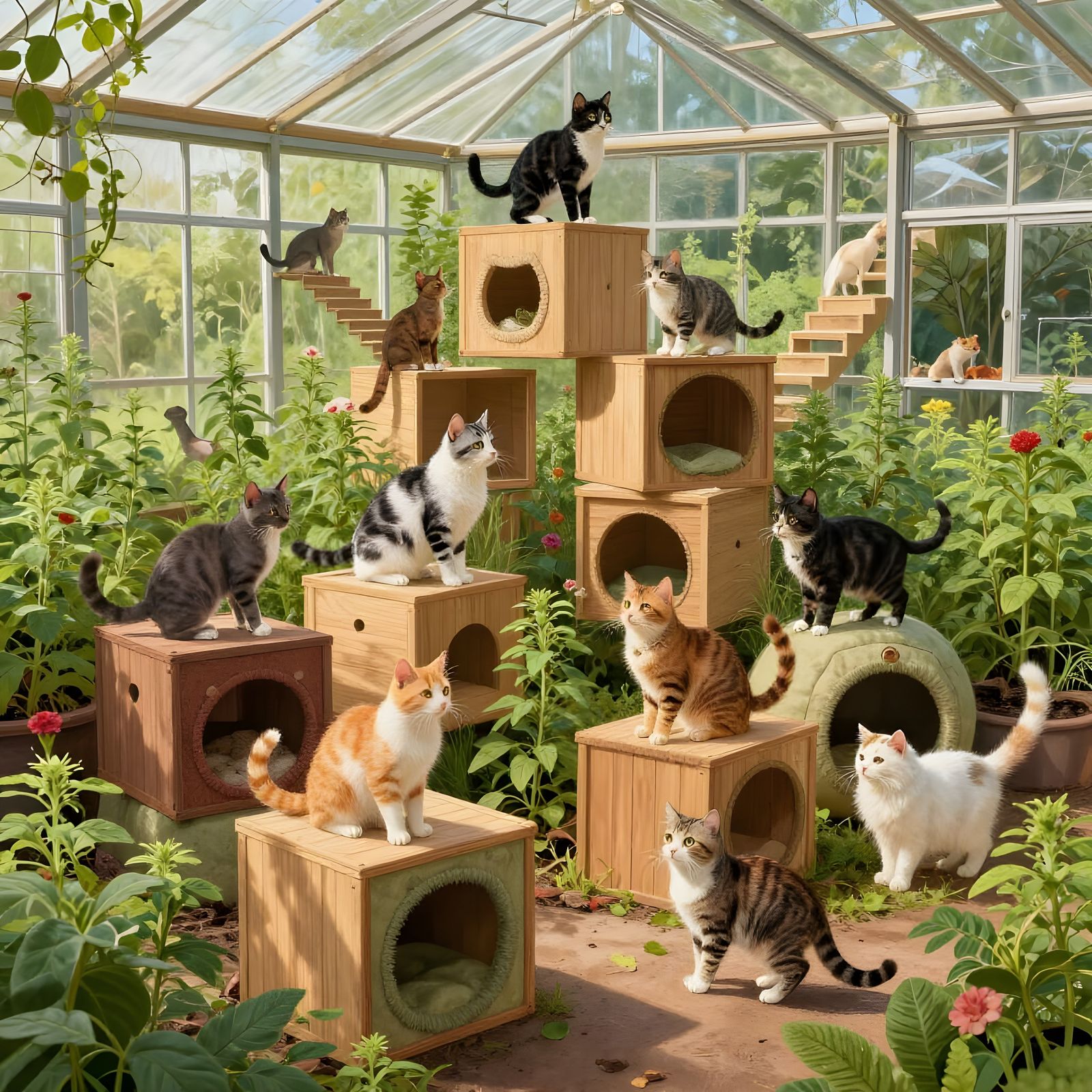 The cat’s greenhouse  by @Tiny Pearl Cat