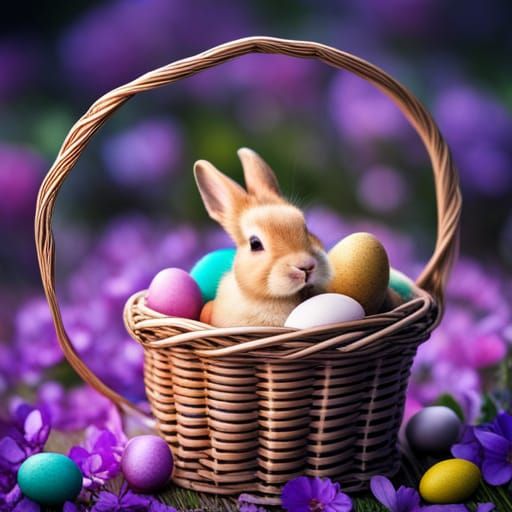Colourful cute bunny for Easter