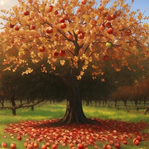The finest apple tree in an apple 🍎 orchard at the height of autumn 🍂 harbest