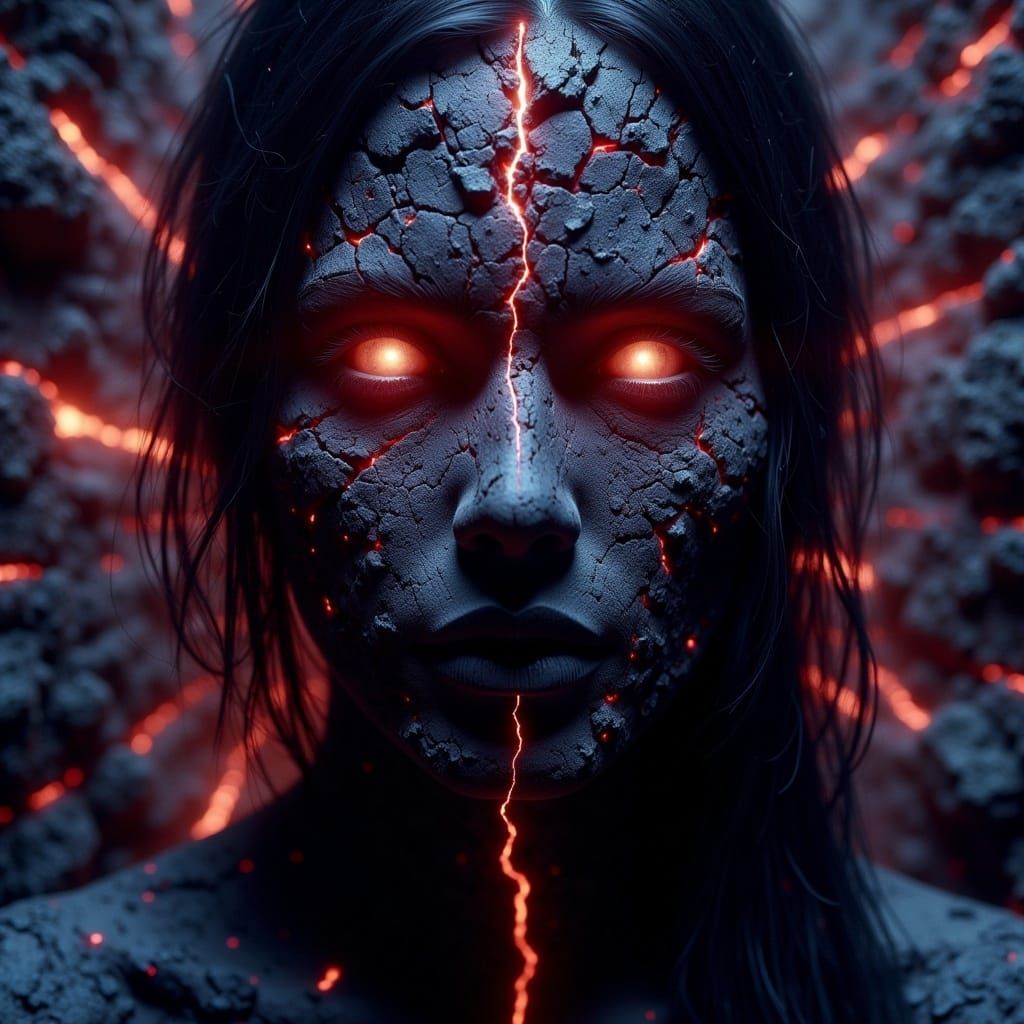 a hyperrealistic image of a attractive woman in the style of Simon Bisley with a sinister mood and a more sinister background, rocky texture...