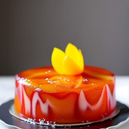"Japanese peach Jello cake" "Professional photography, highly detailed