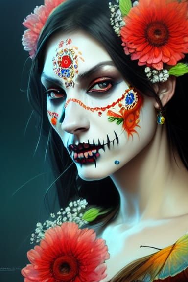 Lady dressed as catrina 2