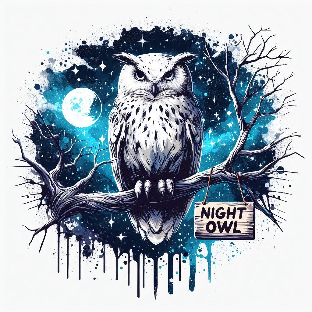 Night Owl Splash Art White