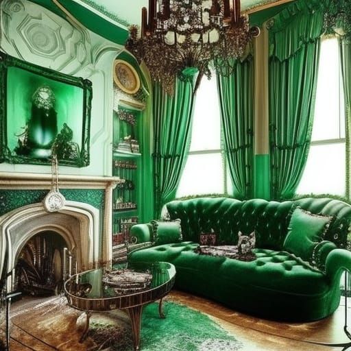 Beautiful gothic Emerald green sofa& ethereal vibes& gothic vibes& victorian vibes& regal vibes ...