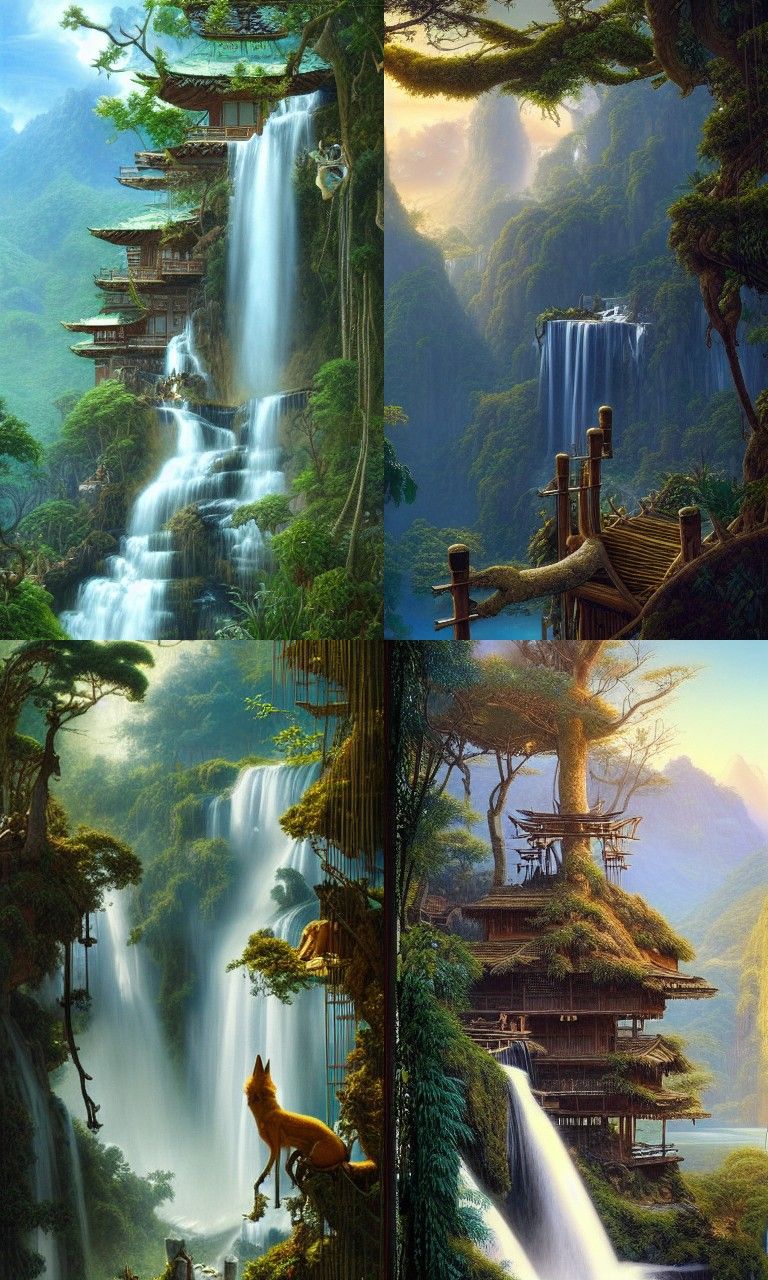 Samurai Foxes in Swiss Family Robinson Oasis