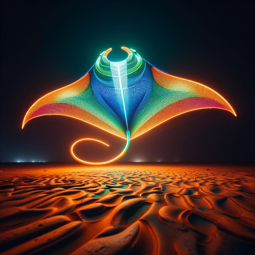Manta Ray Light Art
