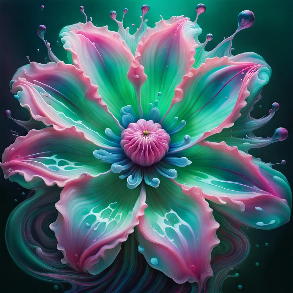 Fantastical Bioluminescent Flower  by @thingzmaker