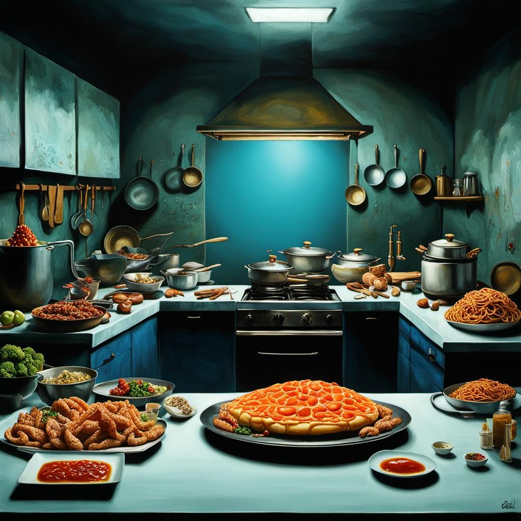 Surreal Kitchen Cooking Competition in Dali Style