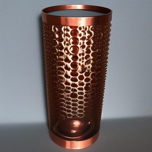 Copper sculpture cylindrical circles glass 👓 ✨️ frosted fra...