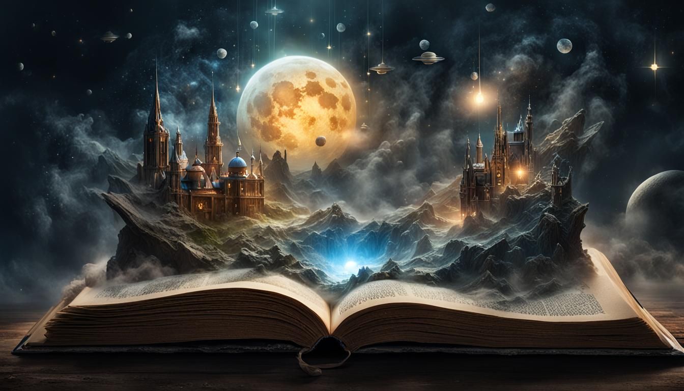 Sci-fi world in a book  by @Ai in training