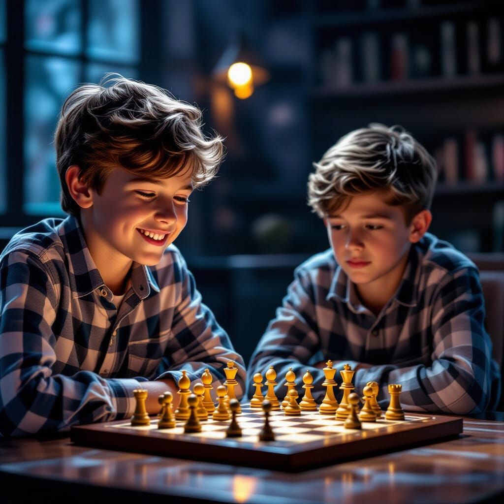 Boy Wins Chess Match, Other Boy Sad, Reality TV Style