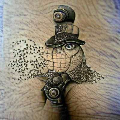 Simply meant to be steampunk stipple surrealism