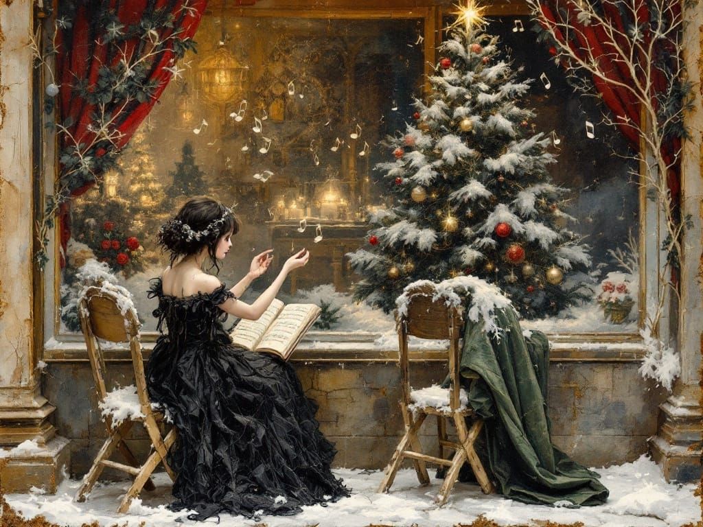 Goth Girl Enjoys Impressionist Christmas Concert