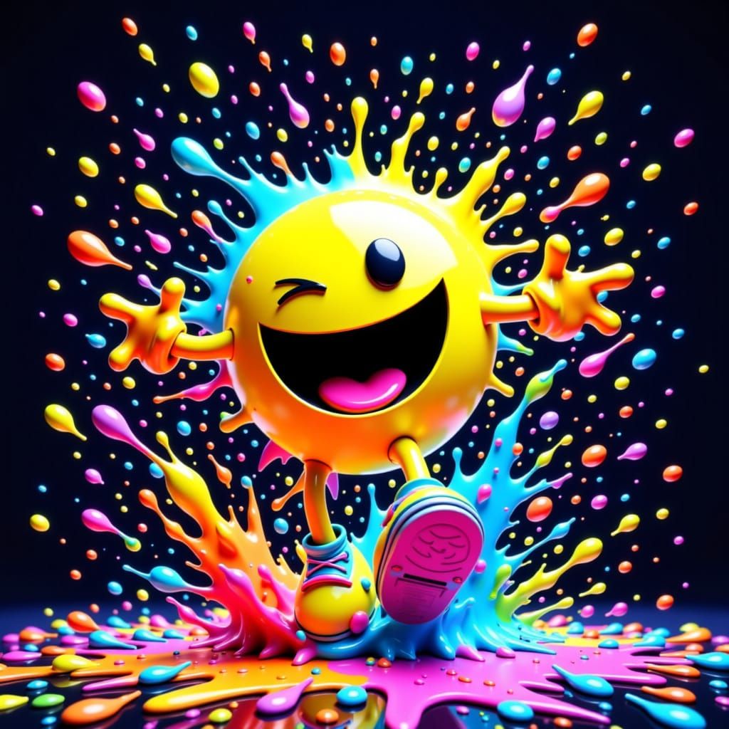 Splatter, Splash, Dance, Pacman <lora:SplatterSplashDance:1.0>