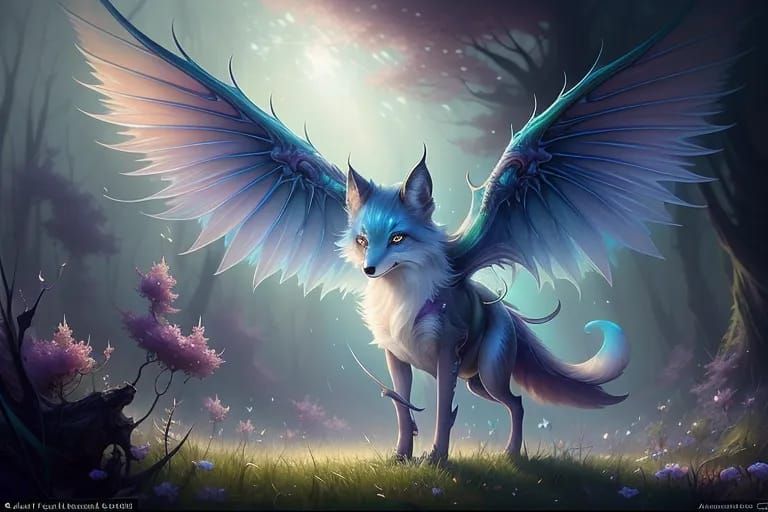 Guardian Fox Angel of AI Art, by AI