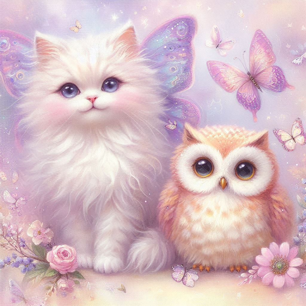 Pastel lilac and pastel peach pink