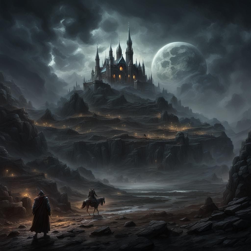 Luminous Turquoise Crown: Dark Fantasy Concept Art