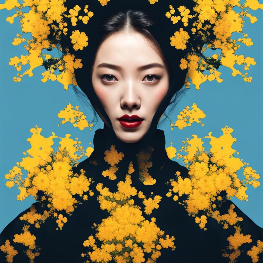 portrait-of-japanese-woman-wearing-black-kimono-ai-generated-artwork