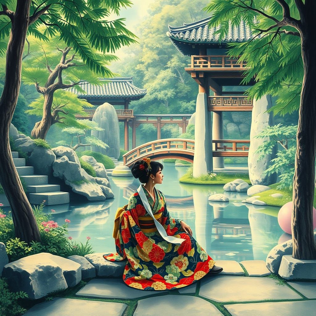 Surreal Shadows of Trees in the Desert, a Geometric Abstract...