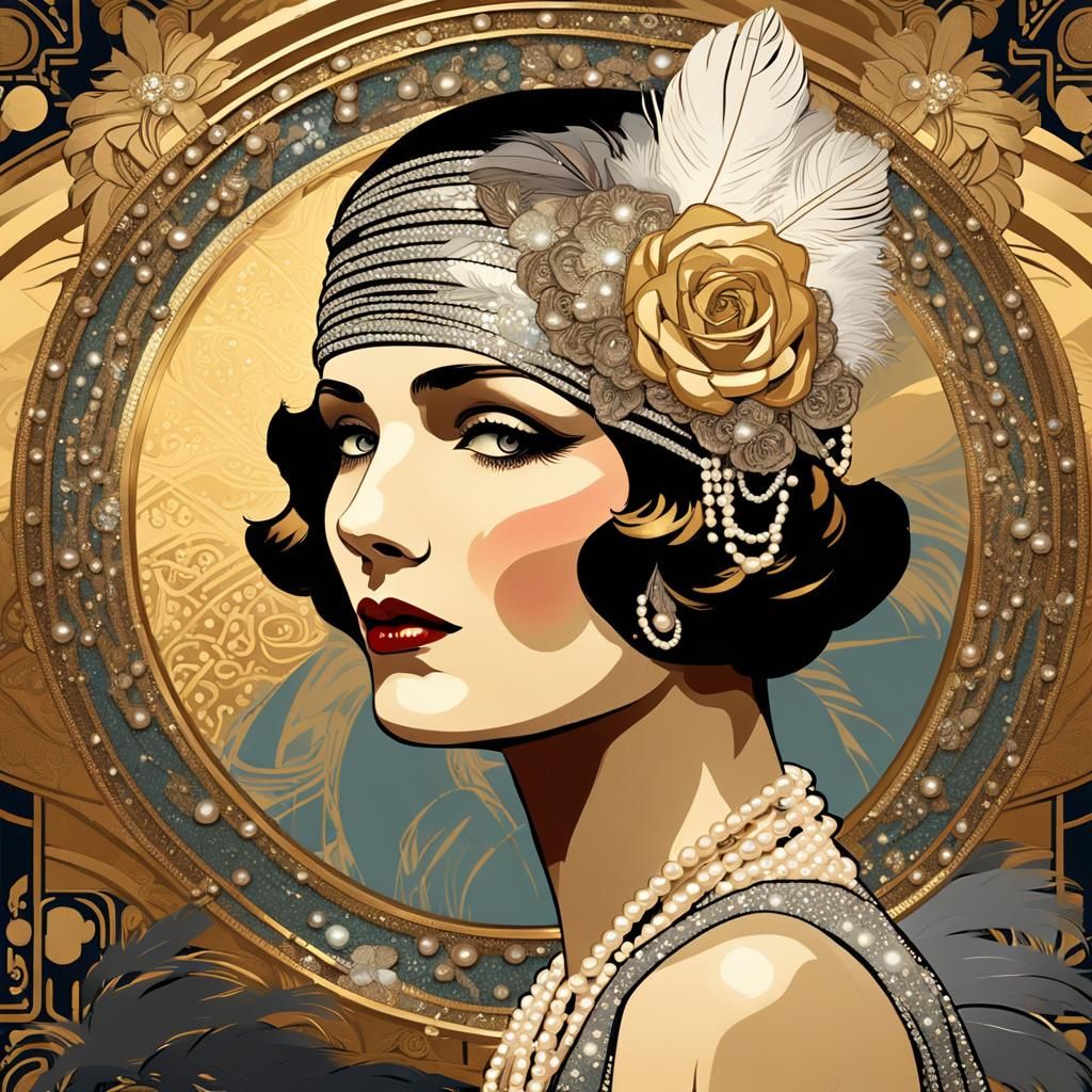 Portrait Of A Flapper - AI Generated Artwork - NightCafe Creator