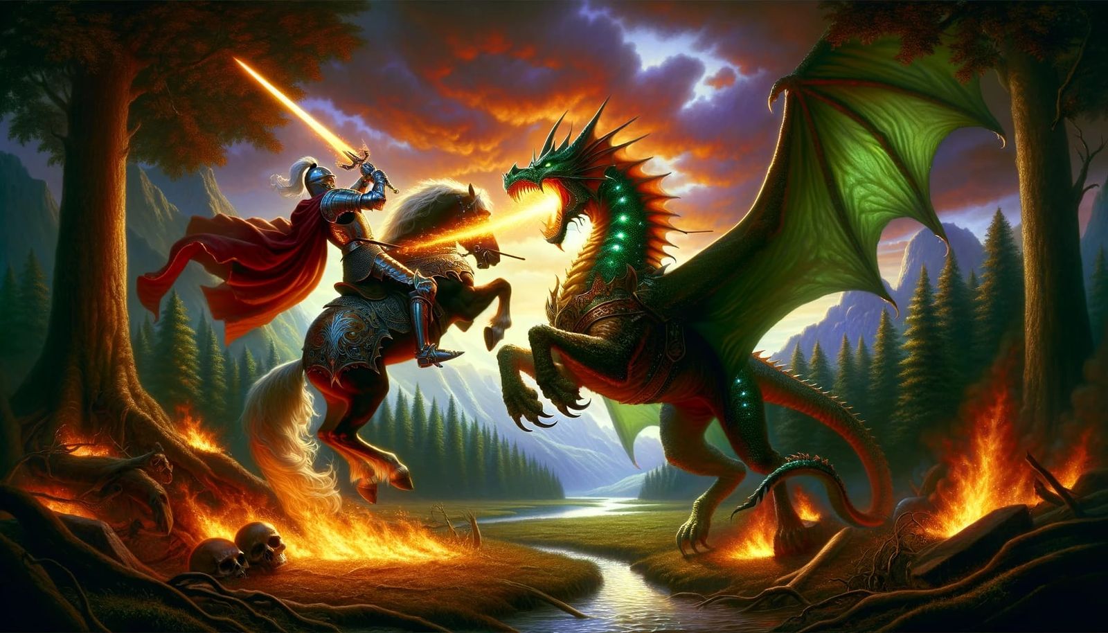Knight and dragon