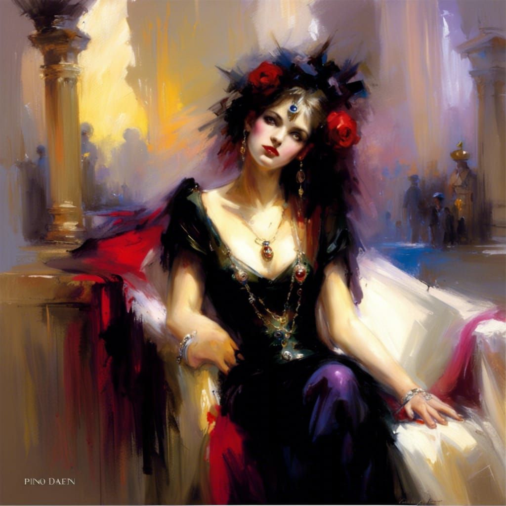 Gothic queen Pino Daeni gothic art romanticism beautiful col...