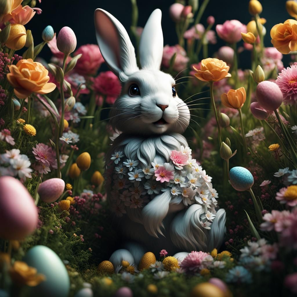 Easter Bunny Getting Ready.