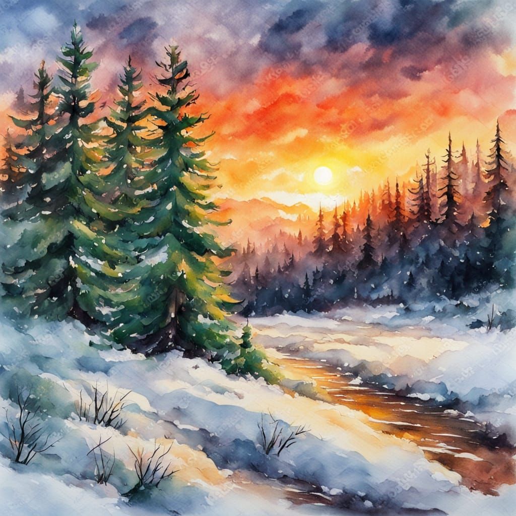 Winter sunset