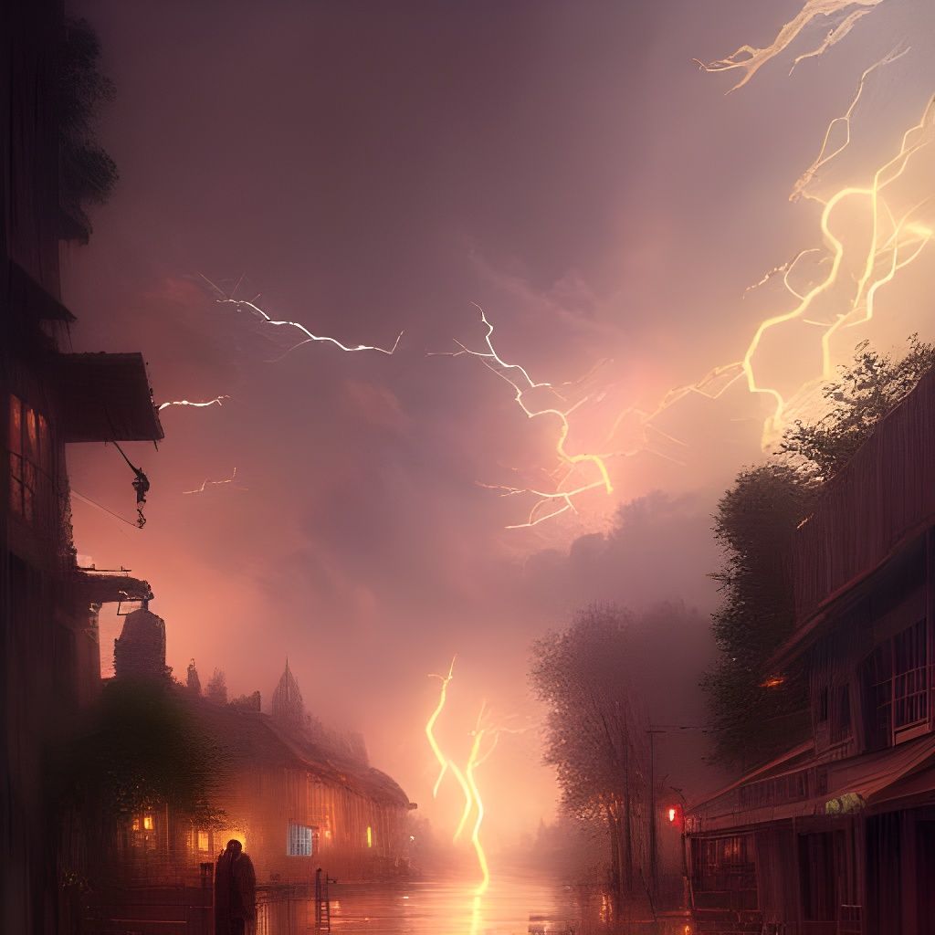 Lightning Storm in the Village undefined