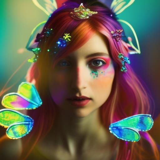 Psychedelic fairy - AI Generated Artwork - NightCafe Creator