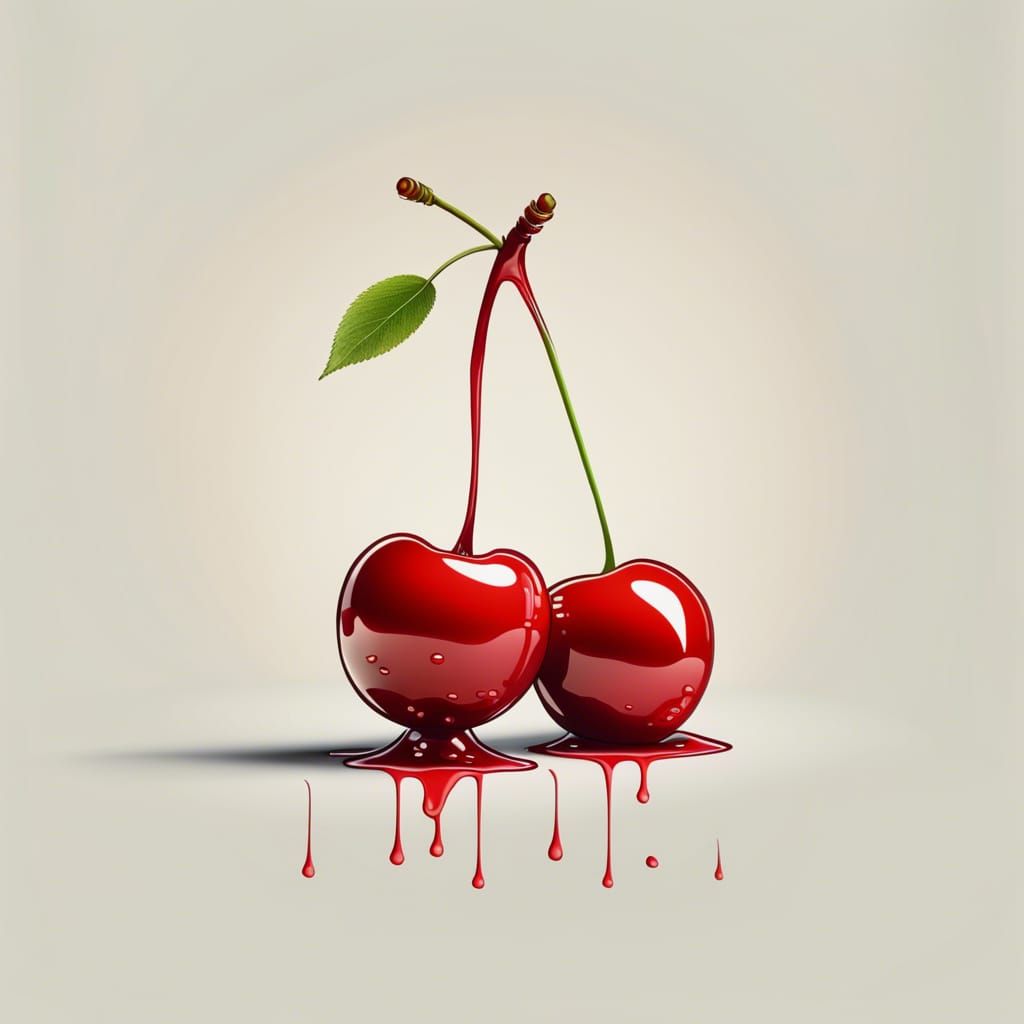 Cherries Dripping - AI Generated Artwork - NightCafe Creator