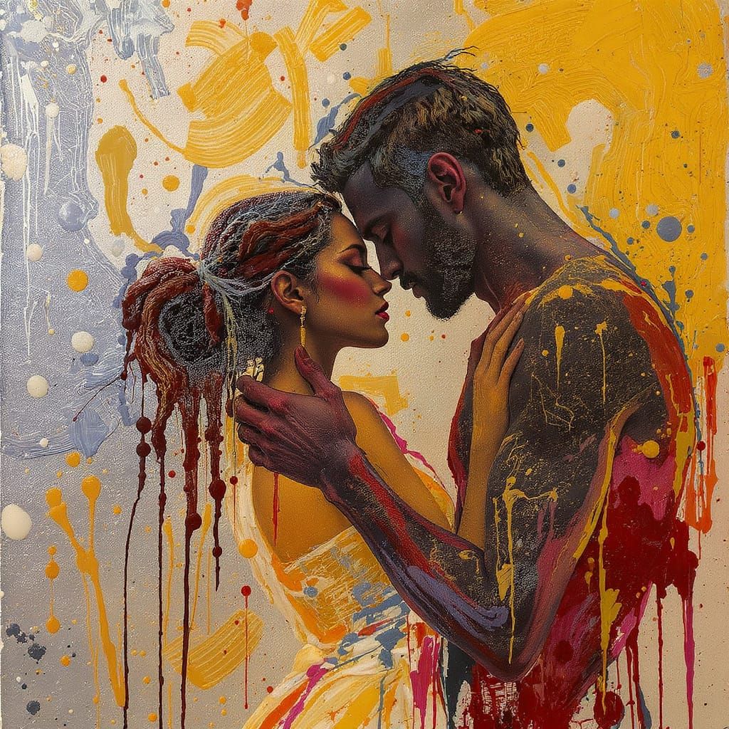 Passionate Embrace in Soft Colors