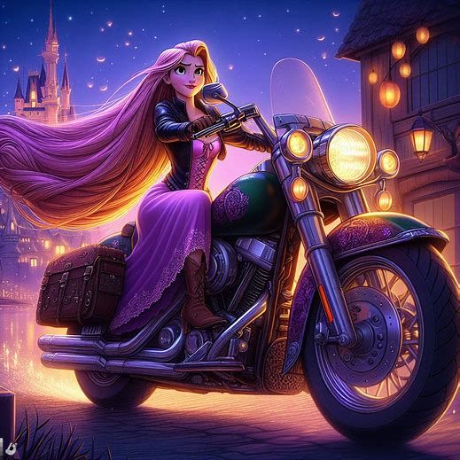 Rapunzel on a Harley Dark Disney