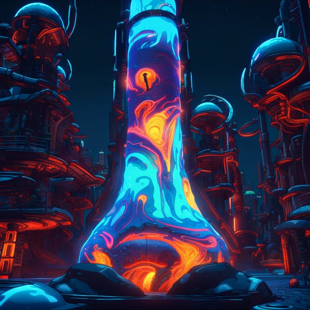 Lava lamp city,the shadows of the abyss unveiled.  by @undefined