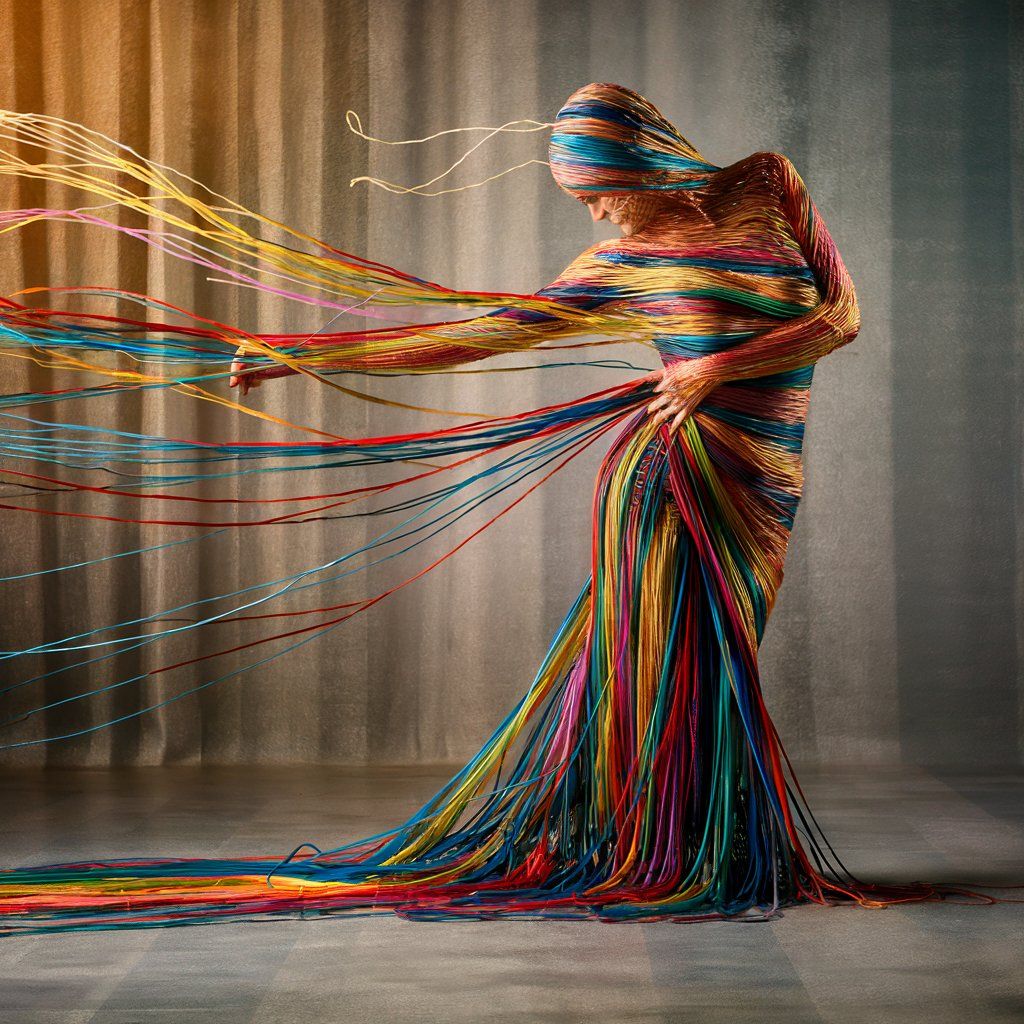 She is made of fishing lines