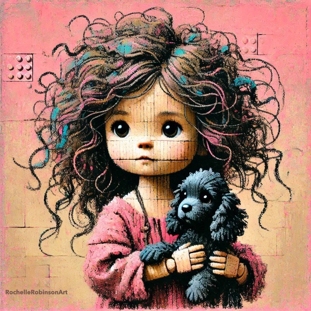 A Girl and Her Puppy - Lego Art