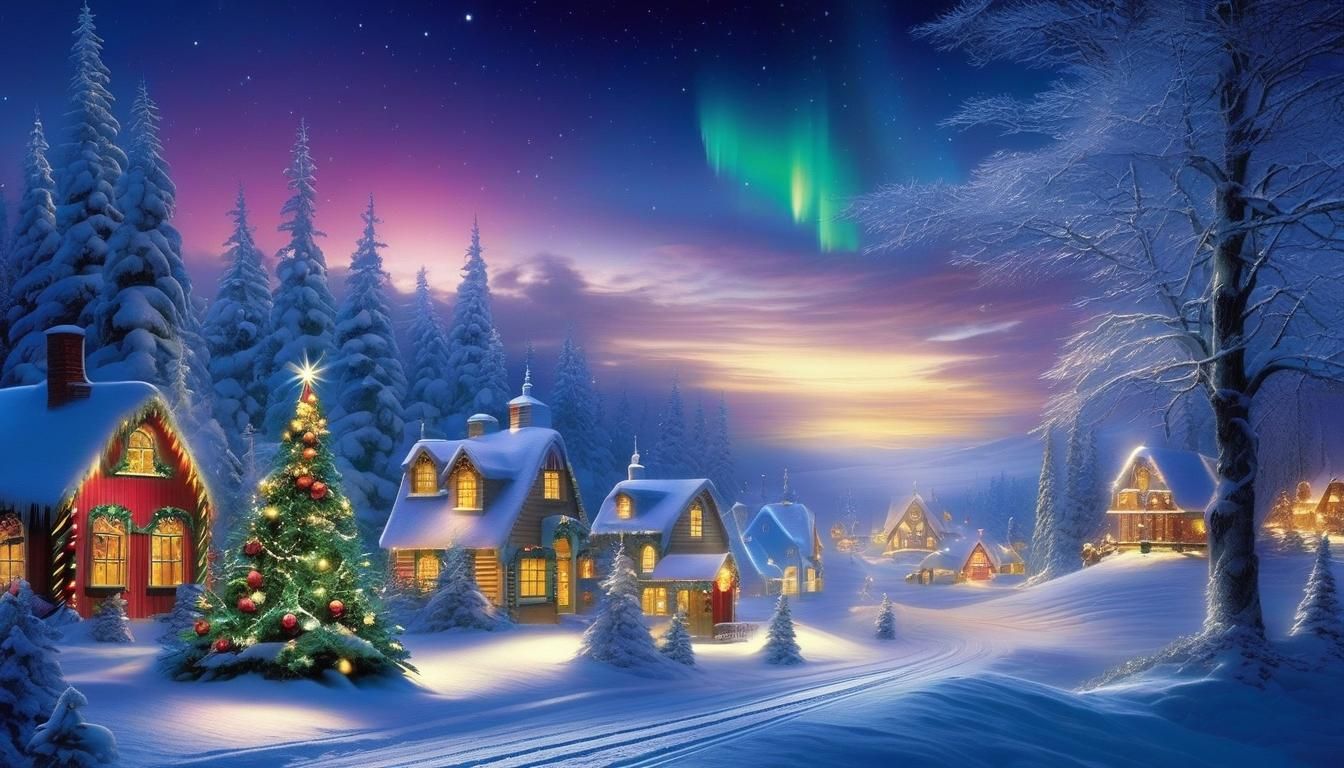 Northern Christmas Village - AI Generated Artwork - NightCafe Creator